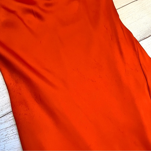 EXPRESS Satin Cowl Neck Asymmetrical Hem Maxi Slip Dress - Picture 4 of 16